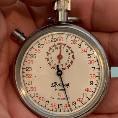 Working Vintage Sportcraft Stopwatch & Marbles Match Case