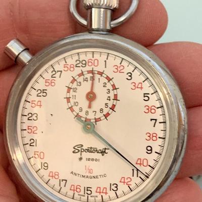Working Vintage Sportcraft Stopwatch & Marbles Match Case
