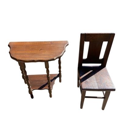Entry Table with Small Wooden Chair (LR-BM)