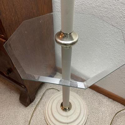 White and glass floor lamp