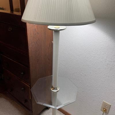 White and glass floor lamp