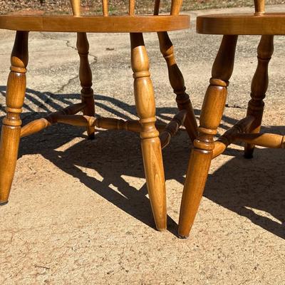 Lot of 4 Brown Wooden Chairs