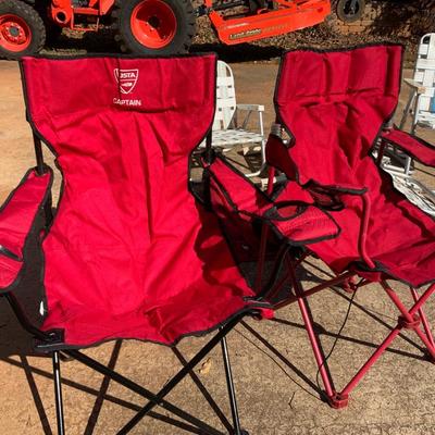 Lot of camping chairs including low chairs for the beach