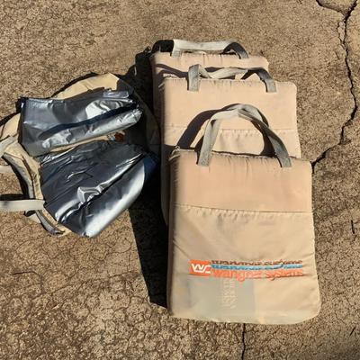 Lot of camping chairs including low chairs for the beach