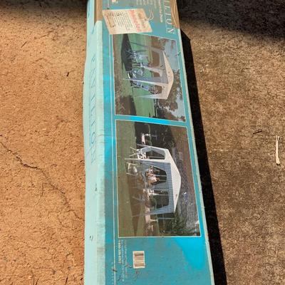 Pavilion in box. Set up in little as 10 minutes..