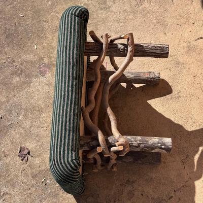 Rustic Wooden Ottoman and Woodland Knick-Knacks (LR-DZ)