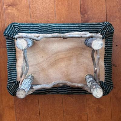 Rustic Wooden Ottoman and Woodland Knick-Knacks (LR-DZ)