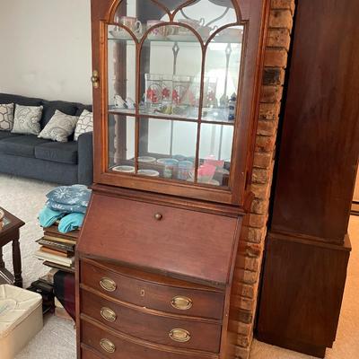 Small drop down desk with display