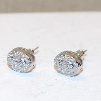 Petite Oval Glitter Earrings (¼") Set with Stud Ends
