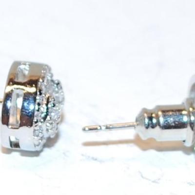 Petite Oval Glitter Earrings (¼") Set with Stud Ends
