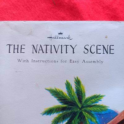 VINTAGE CHRISTMAS LIGHTS AND HALLMARK NATIVITY SCENE