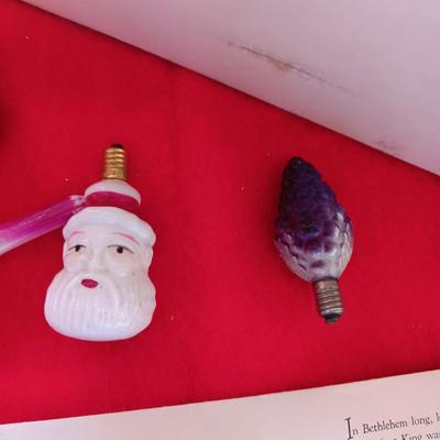 VINTAGE CHRISTMAS LIGHTS AND HALLMARK NATIVITY SCENE