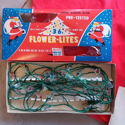 VINTAGE CHRISTMAS LIGHTS AND HALLMARK NATIVITY SCENE