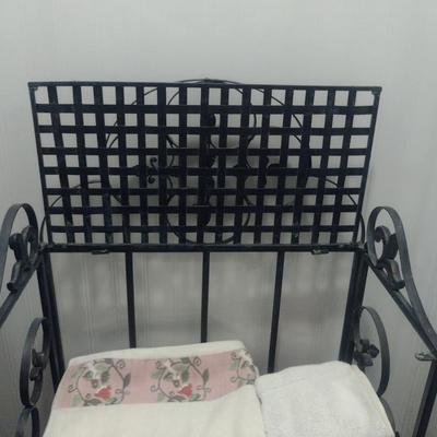 Metal Scroll Design Shelving Unit- Folding Shelves- Approx 19 1/2" Wide, 10" Deep, 35" Tall