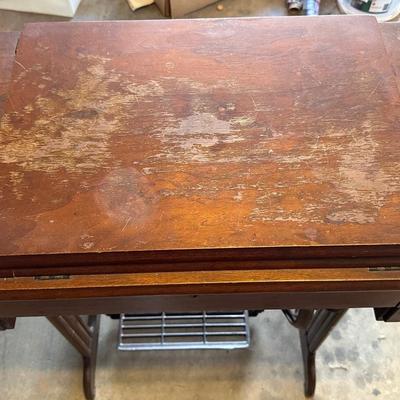 Antique Singer Sewing Cabinet with Sewing Machine, Button Holder and Thread!