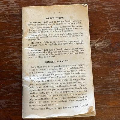 Antique Singer Sewing Cabinet with Sewing Machine, Button Holder and Thread!