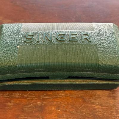 Antique Singer Sewing Cabinet with Sewing Machine, Button Holder and Thread!