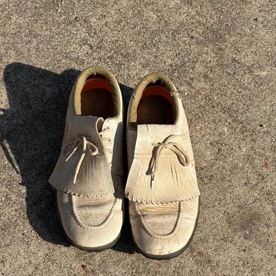 Large Lot of Two Vintage Golf Bags, Clubs and One Pair of Shoes