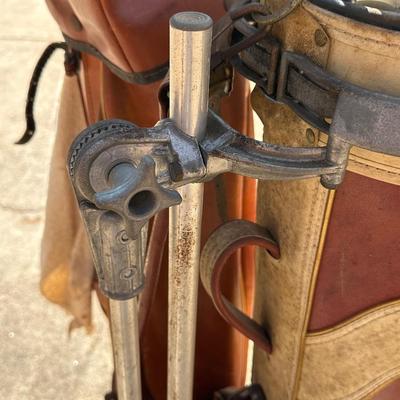 Large Lot of Two Vintage Golf Bags, Clubs and One Pair of Shoes