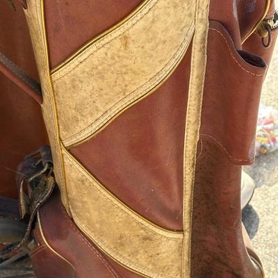 Large Lot of Two Vintage Golf Bags, Clubs and One Pair of Shoes
