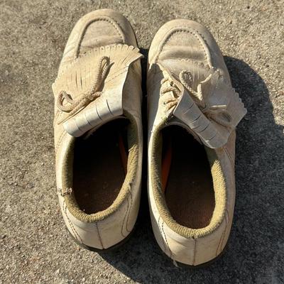 Large Lot of Two Vintage Golf Bags, Clubs and One Pair of Shoes