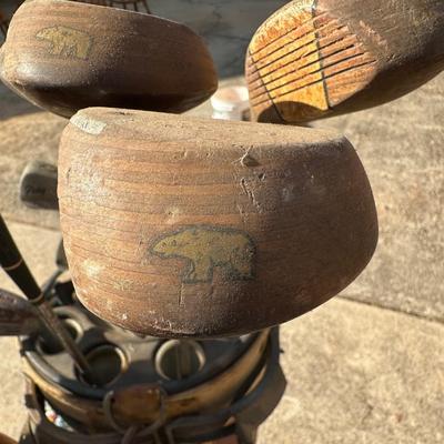 Large Lot of Two Vintage Golf Bags, Clubs and One Pair of Shoes