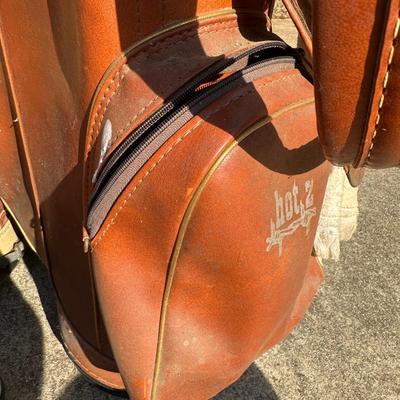 Large Lot of Two Vintage Golf Bags, Clubs and One Pair of Shoes