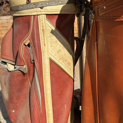 Large Lot of Two Vintage Golf Bags, Clubs and One Pair of Shoes