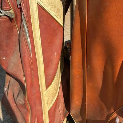 Large Lot of Two Vintage Golf Bags, Clubs and One Pair of Shoes