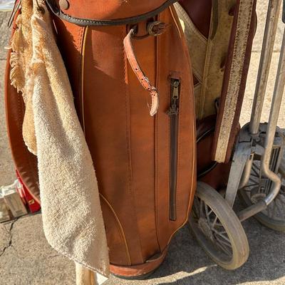 Large Lot of Two Vintage Golf Bags, Clubs and One Pair of Shoes