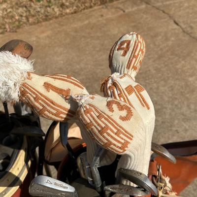 Large Lot of Two Vintage Golf Bags, Clubs and One Pair of Shoes