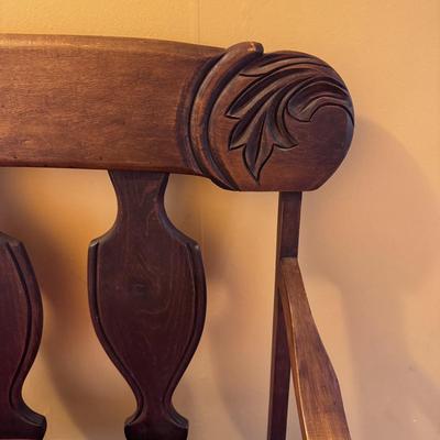 Wooden Victorian Style Bench w/ Velvet Seat (LR-DZ)