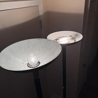 Two Art Deco Style Torchiere Floor Lamps (LR-DZ)