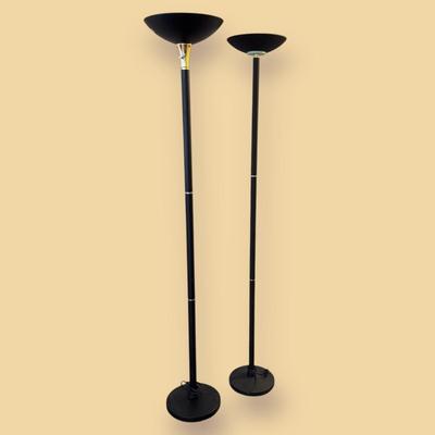 Two Art Deco Style Torchiere Floor Lamps (LR-DZ)