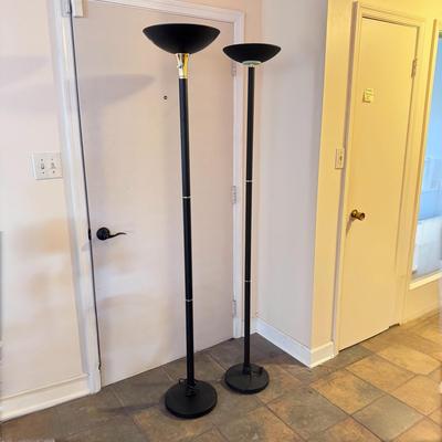 Two Art Deco Style Torchiere Floor Lamps (LR-DZ)
