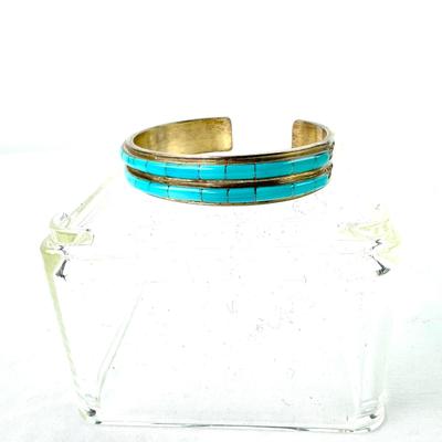 1231 Vintage Velma Dewa Zuni N.M Turqouise Cuff Bracelet