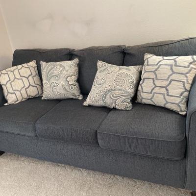 Blue fabric sofa