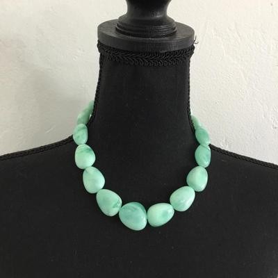 Beautiful sea green foam beaded necklace