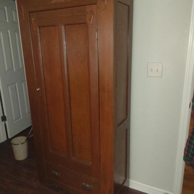 Vintage Wooden Armoire Cabinet- Approx 34 1/2" Wide, 14 3/4" Deep, 73" Tall