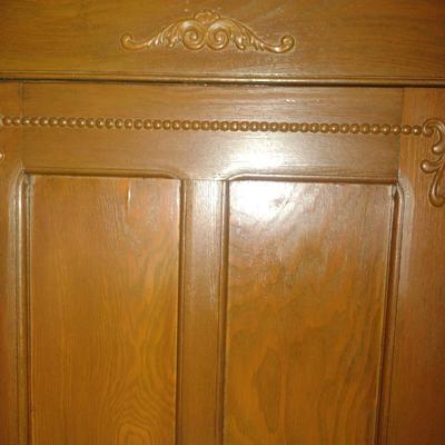 Vintage Wooden Armoire Cabinet- Approx 34 1/2" Wide, 14 3/4" Deep, 73" Tall