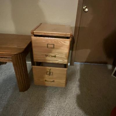Wood 2 Drawer File Cabinet with Lock/keys