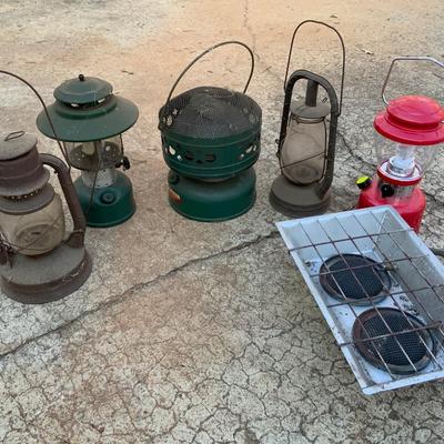 Lot of Vintage to Now Lanterns and heaters.