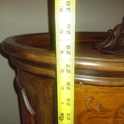Round, Contemporary Three Drawer Side/Accent Table- Approx 16" in Diameter, 27 3/4" Tall