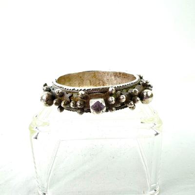 1233 Antique Mizam South Morocco Mauritania Silver Hinged Bracelet