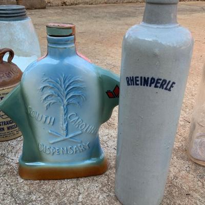 Lot of Vintage Ball Jars and Decanters including a South Carolina Jim Beam decanter from 1970