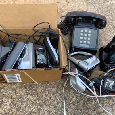 Lot of Vintage phones, walkie-talkies and remotes.