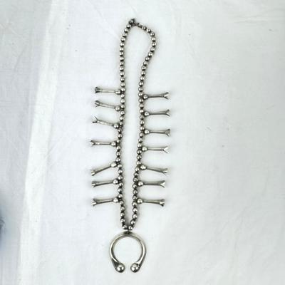 1235 Vintage Squash Blossom Silver Necklace