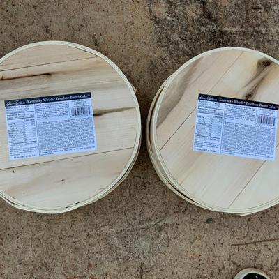 Lot of 2 Kentucky Woods bourbon barrel cake boxes