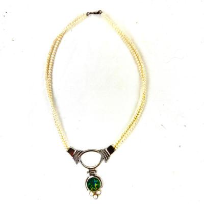 1204 Bruria Ancient Roman Glass Necklace With Pearls