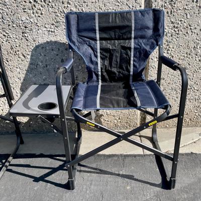 Folding Outdoor Director-Style Camping Chairs with Side Tables